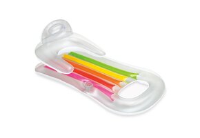 Opblaasbaar Regenboog Luchtbed met Rugleuning - 160x85 cm - 38% Korting!