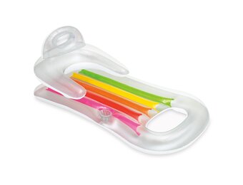 Opblaasbaar Luchtbed Drijfstoel met Rugleuning - 160x85cm - Regenboog - 32% Korting