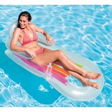 Opblaasbaar Luchtbed Drijfstoel met Rugleuning - 160x85cm - Regenboog - 32% Korting