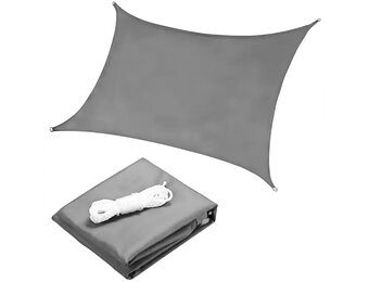 Schaduwdoek 3x3m Vierkant Grijs | Waterdicht Polyester | UV-bescherming