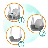 Modulaire Olifant Schommel Baby Kind 3-in-1 (Grijs-Wit) - 11% Korting!