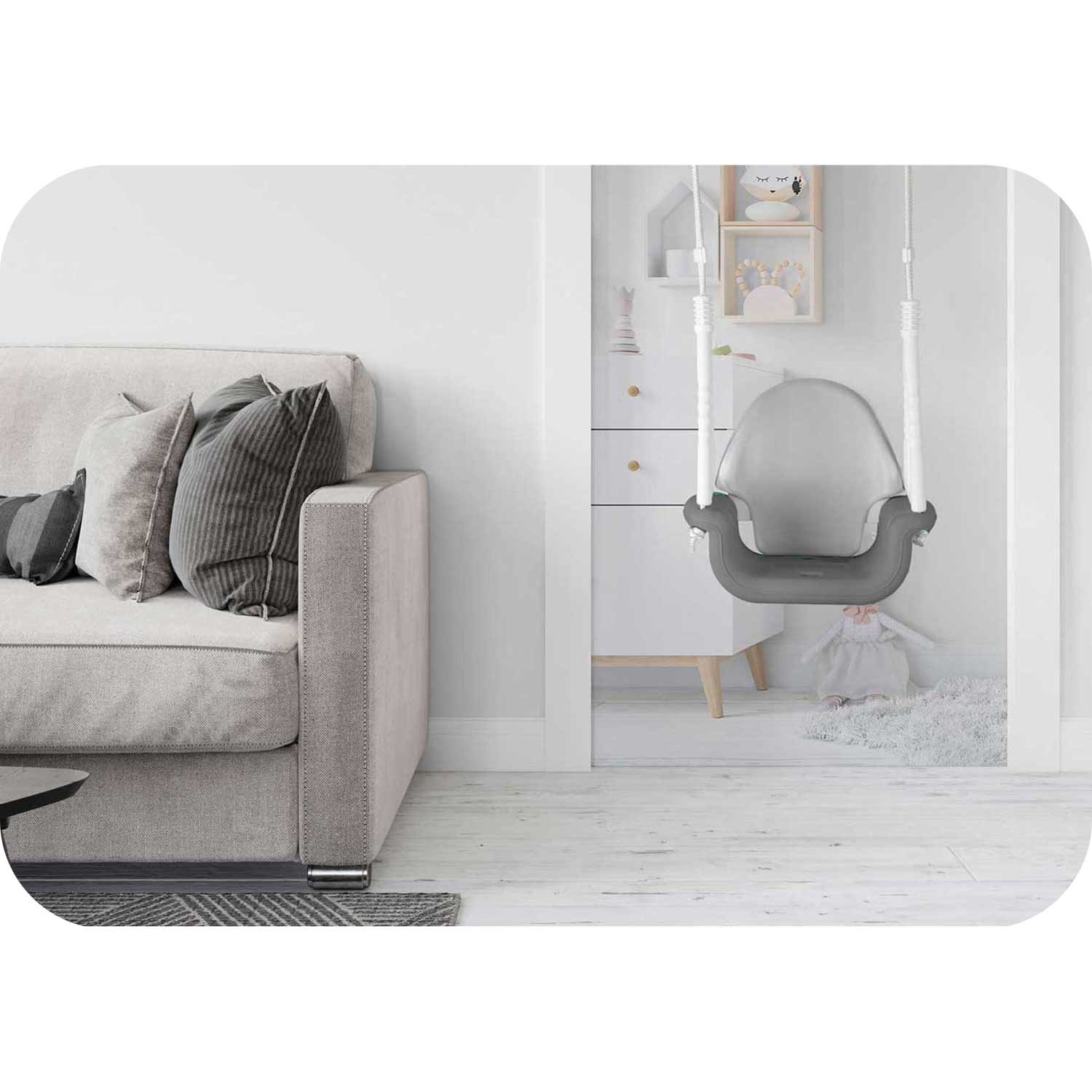 Modulaire Olifant Schommel Baby Kind 3-in-1 (Grijs-Wit) - 11% Korting!