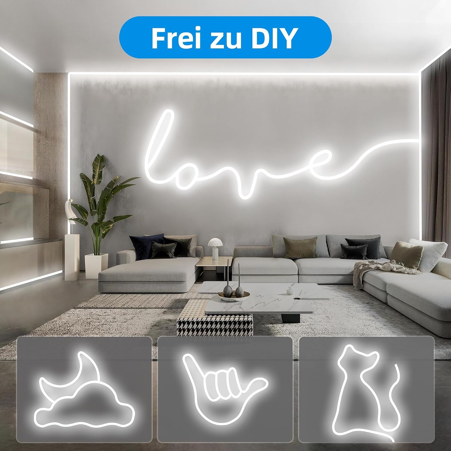 Neon LED Strip 10m Koudwit Dimbare Decoratie - Buiten/Binnen