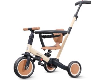 5-in-1 Kinderdriewieler & Loopfiets Khaki - 34% Korting