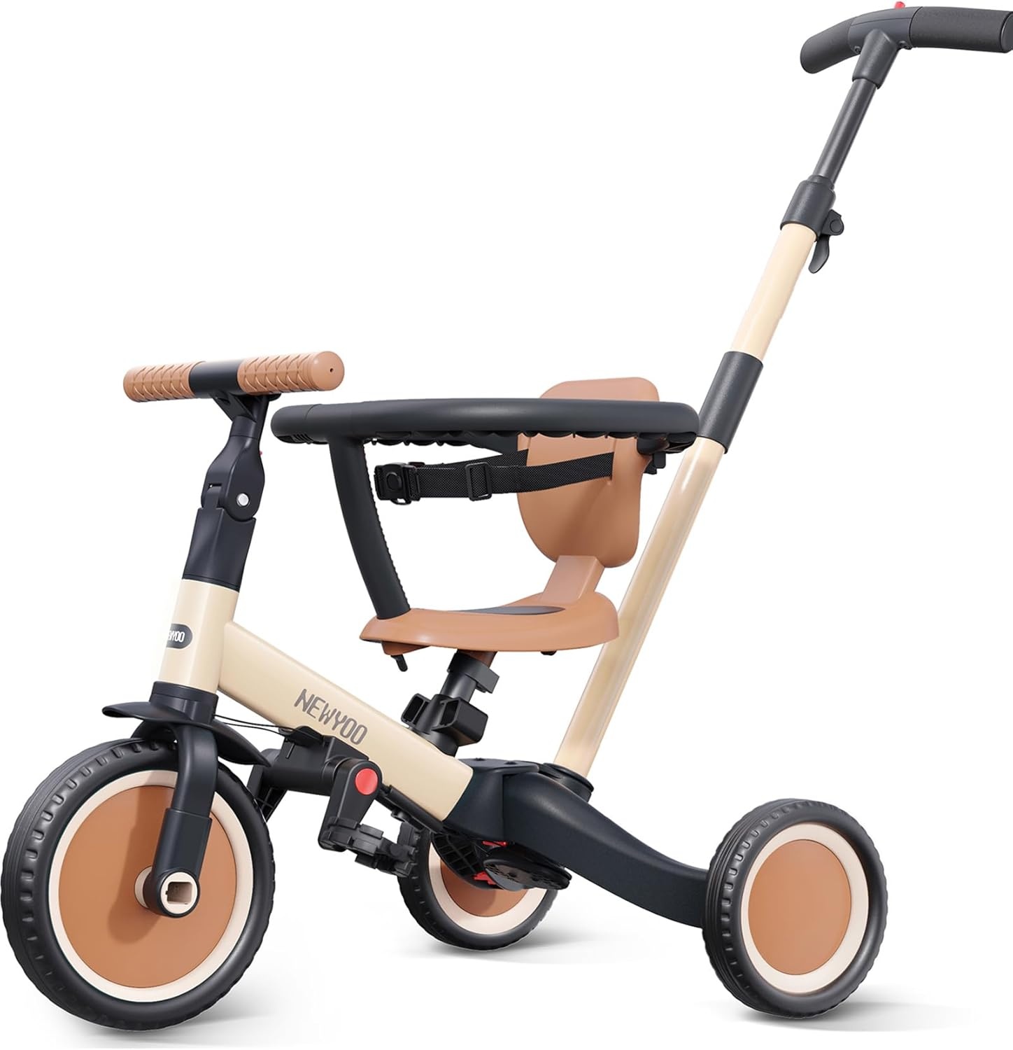 5-in-1 Kinderdriewieler & Loopfiets Khaki - 34% Korting