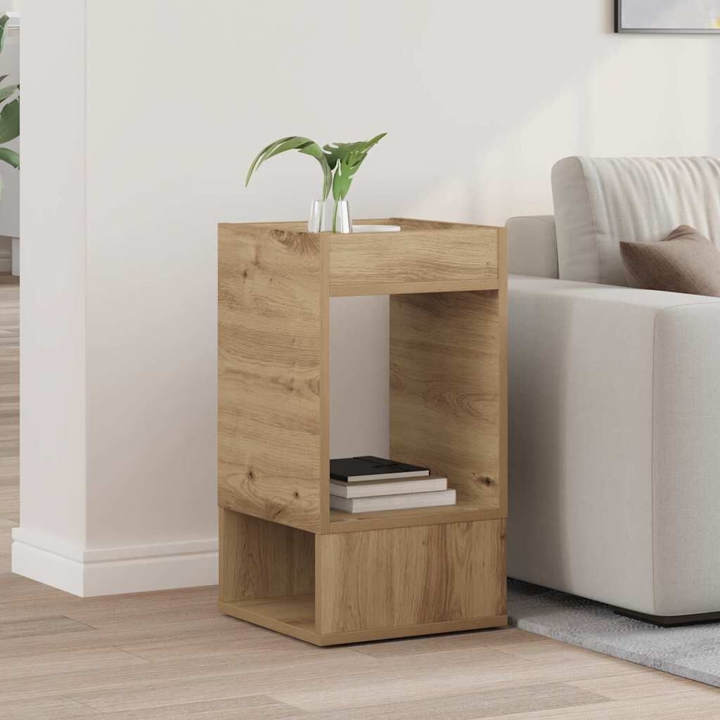 vidaXL Bijzettafel Artisan Eiken - 30x30x56cm - Bewerkt Hout (33% Korting)