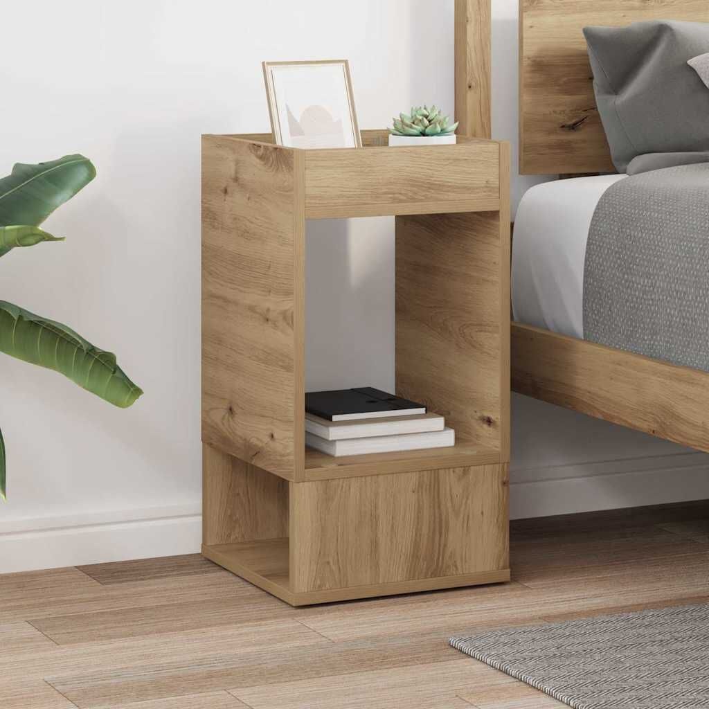 vidaXL Bijzettafel Artisan Eiken - 30x30x56cm - Bewerkt Hout (33% Korting)