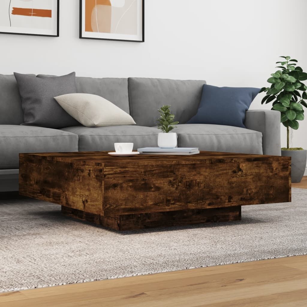 vidaXL Salontafel 100x100x31 cm - Gerookt Eiken - 72% Korting