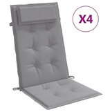 4x VidaXL Stoelkussens Hoge Rug Oxford Stof Grijs - 34% Korting!