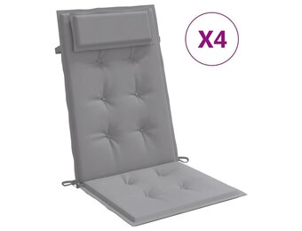 4x VidaXL Stoelkussens Hoge Rug Oxford Stof Grijs - 34% Korting!