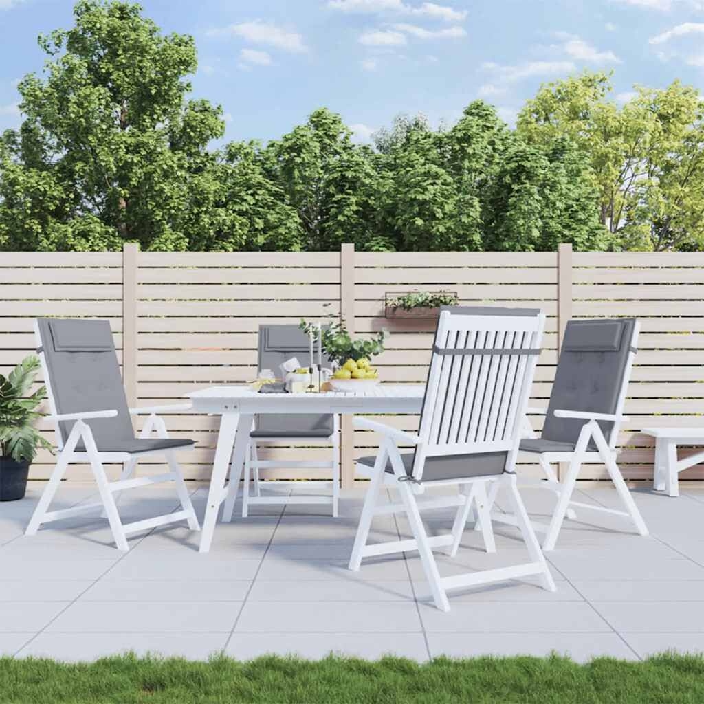4x VidaXL Stoelkussens Hoge Rug Oxford Stof Grijs - 34% Korting!