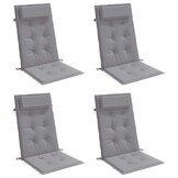 4x VidaXL Stoelkussens Hoge Rug Oxford Stof Grijs - 34% Korting!