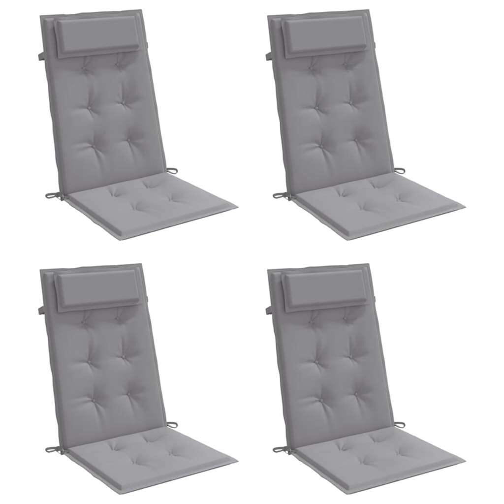 4x VidaXL Stoelkussens Hoge Rug Oxford Stof Grijs - 34% Korting!