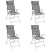 4x VidaXL Stoelkussens Hoge Rug Oxford Stof Grijs - 34% Korting!