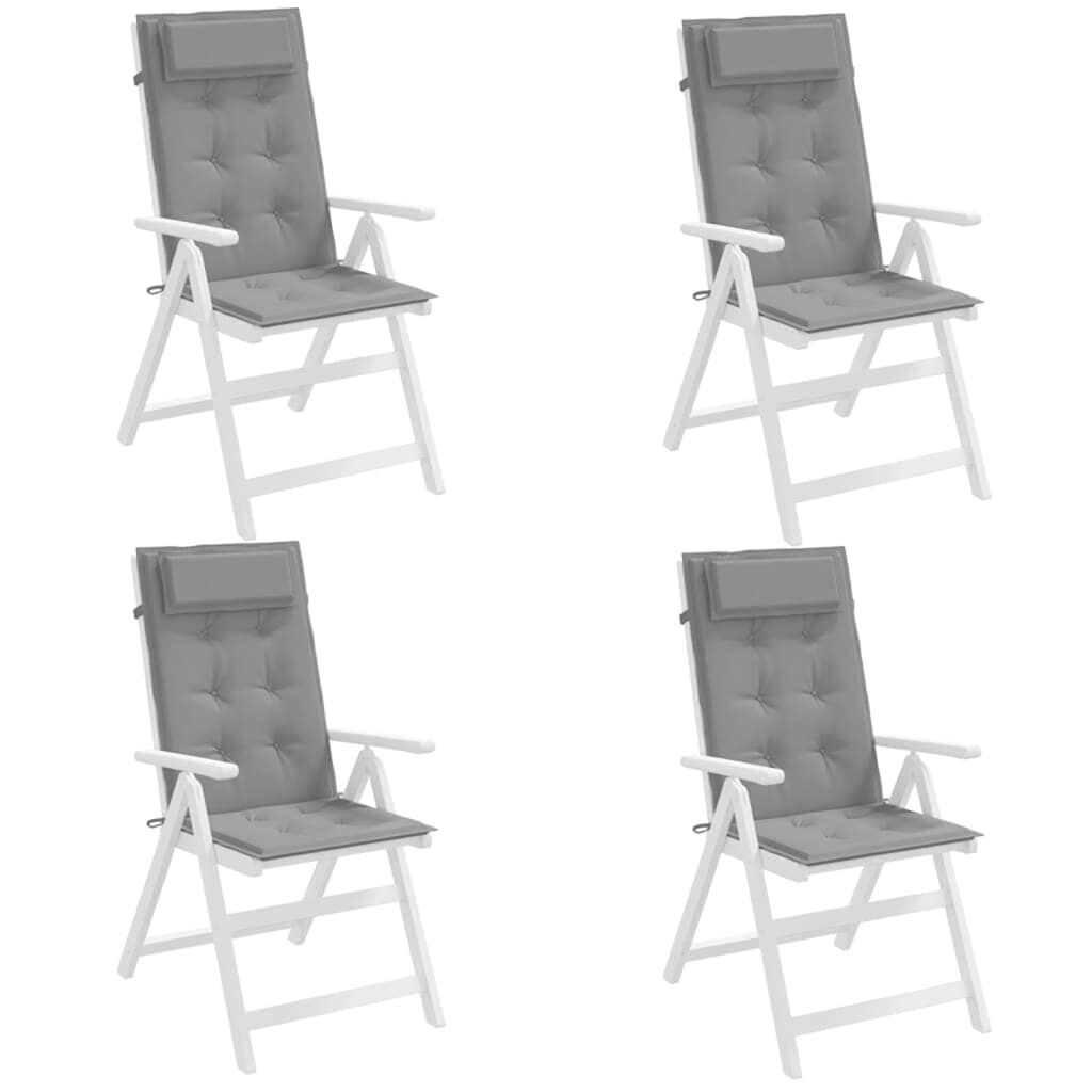 4x VidaXL Stoelkussens Hoge Rug Oxford Stof Grijs - 34% Korting!