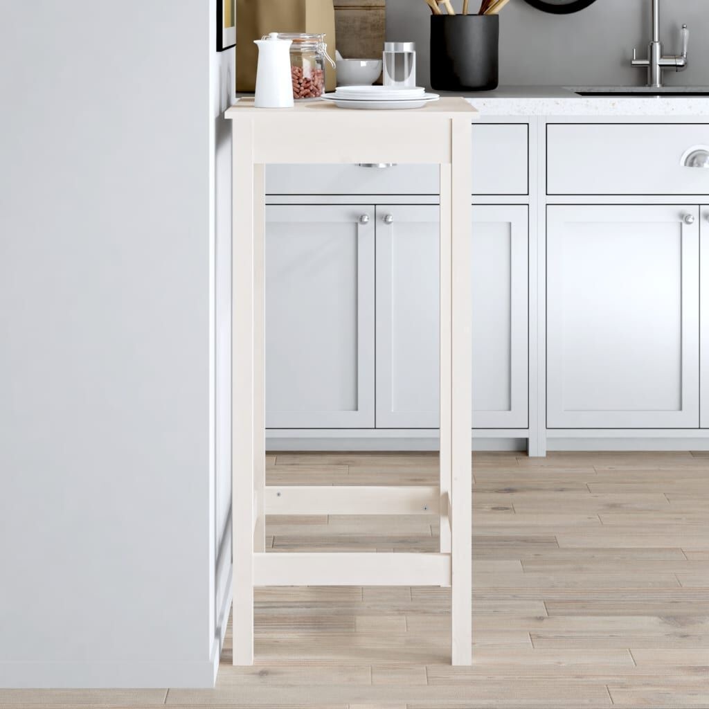 VidaXL Bartafel Grenenhout Wit 50x50x110 cm - 34% Korting