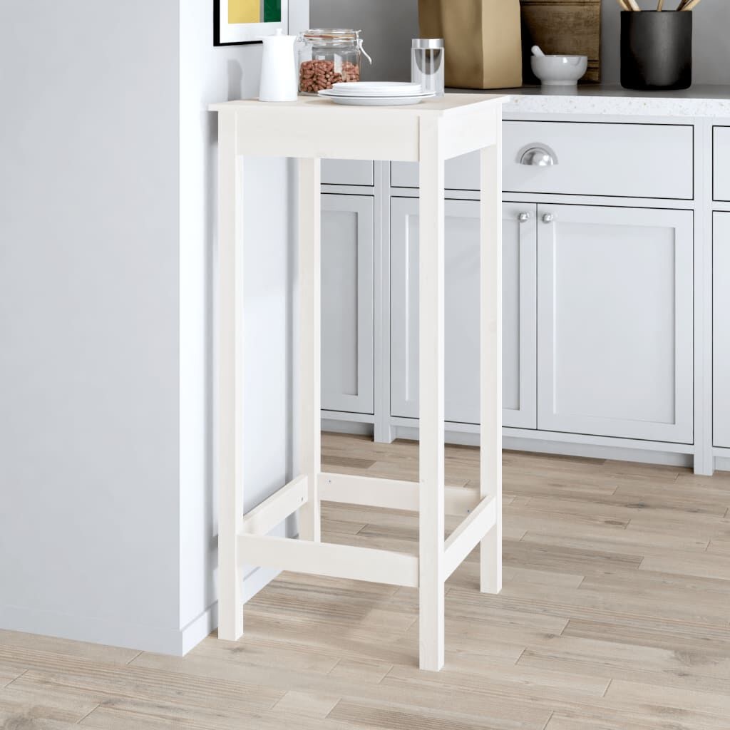 VidaXL Bartafel Grenenhout Wit 50x50x110 cm - 34% Korting