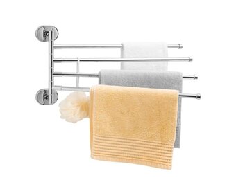 Opvouwbaar Handdoekenrek Wandmontage Chroom 4 Armen 47x24 cm - 33% Korting