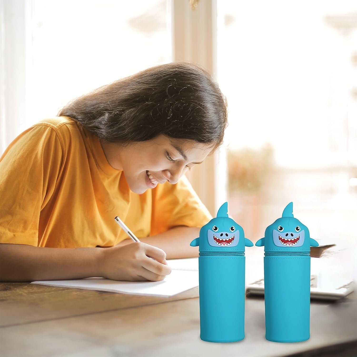 2-in-1 Pennenhouder Pennenetui Siliconen Cartoon Design met Korting