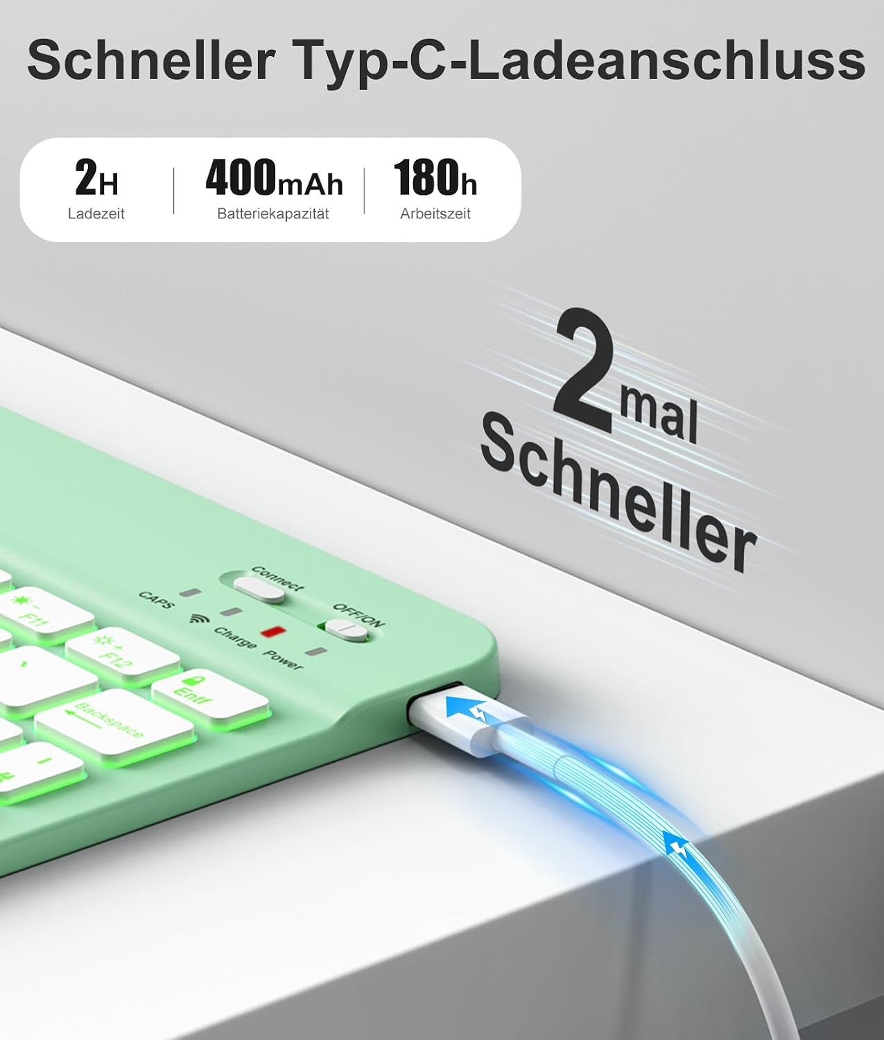 Groene iPad 10,2" Toetsenbordhoes met 7-kleuren Verlichting (71% Korting)