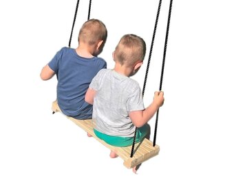 Houten schommel naturel voor 2 kinderen, 70x23cm, 21% korting