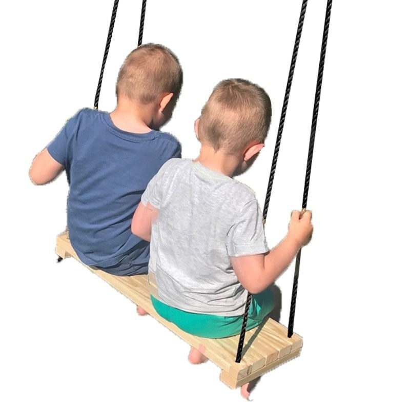 Houten schommel naturel voor 2 kinderen, 70x23cm, 21% korting