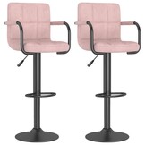 Roze Fluwelen Barkrukken (2 stuks) - 35% Korting