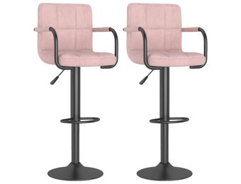 Roze Fluwelen Barkrukken (2 stuks) - 35% Korting