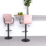 Roze Fluwelen Barkrukken (2 stuks) - 35% Korting