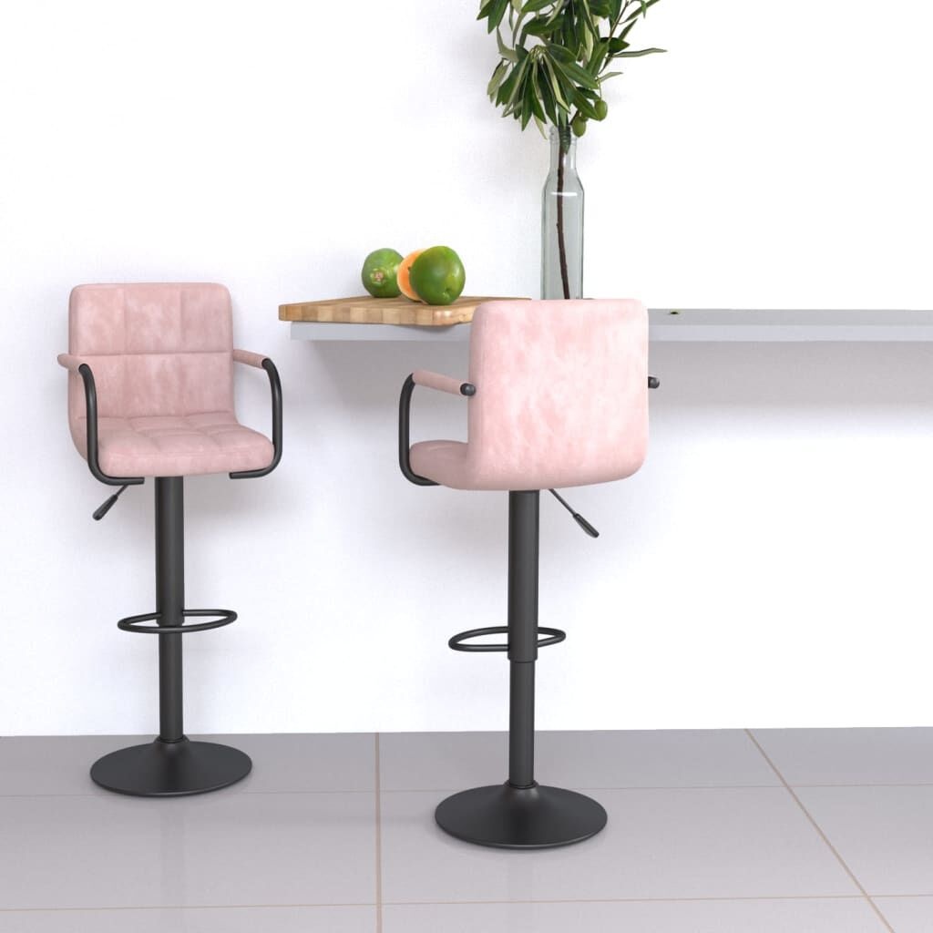 Roze Fluwelen Barkrukken (2 stuks) - 35% Korting