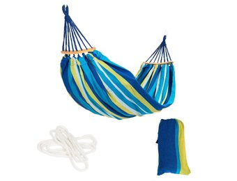 Dubbele Hangmat Blauw/Groen - 150kg, Weerbestendig - Nu met 34% Korting!