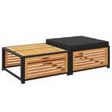 VidaXL Tuintafel met Kruk Massief Acaciahout - 35% Korting