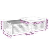 VidaXL Tuintafel met Kruk Massief Acaciahout - 35% Korting