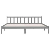Massief Grenenhouten Bedframe Grijs 200x200 cm - 79% Korting!