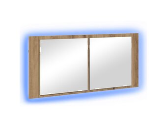 vidaXL LED Spiegelkast artisanaal eikenkleurig 100 x 12 x 45 cm