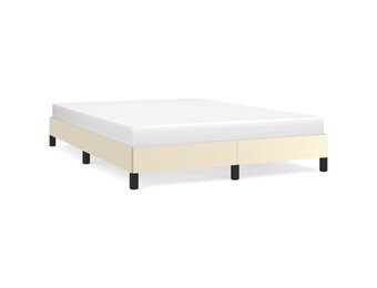 vidaXL Bedframe kunstleer crèmekleurig 140x200 cm