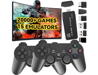 PZNETUE Upgrade Retro Konsole Spielkonsole Game Stick, 20,000+ Spiele mit 2 Wireless Controllern, Plug & Play HDMI für TV, Geschenk für Erwachsene & Familien (G8-Pro)