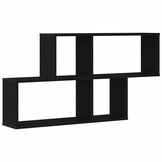 vidaXL Wandplank met plank Zwart eiken 76 x 15 x 53 cm Bewerkt hout