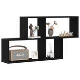 vidaXL Wandplank met plank Zwart eiken 76 x 15 x 53 cm Bewerkt hout