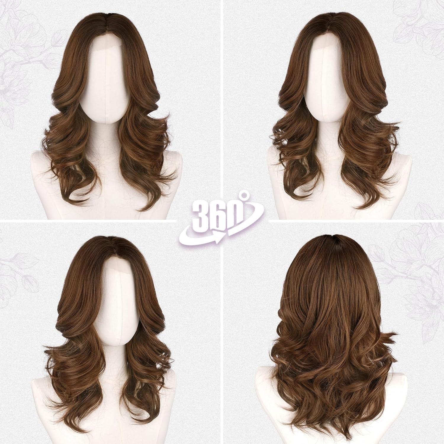 Bruine Ombre Golvende Pruik 40cm - Synthetisch Haar met Pony | 58% Korting!