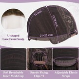 Bruine Ombre Golvende Pruik 40cm - Synthetisch Haar met Pony | 58% Korting!