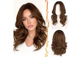 Bruine Ombre Pruik Golvend 40cm - 54% Korting!