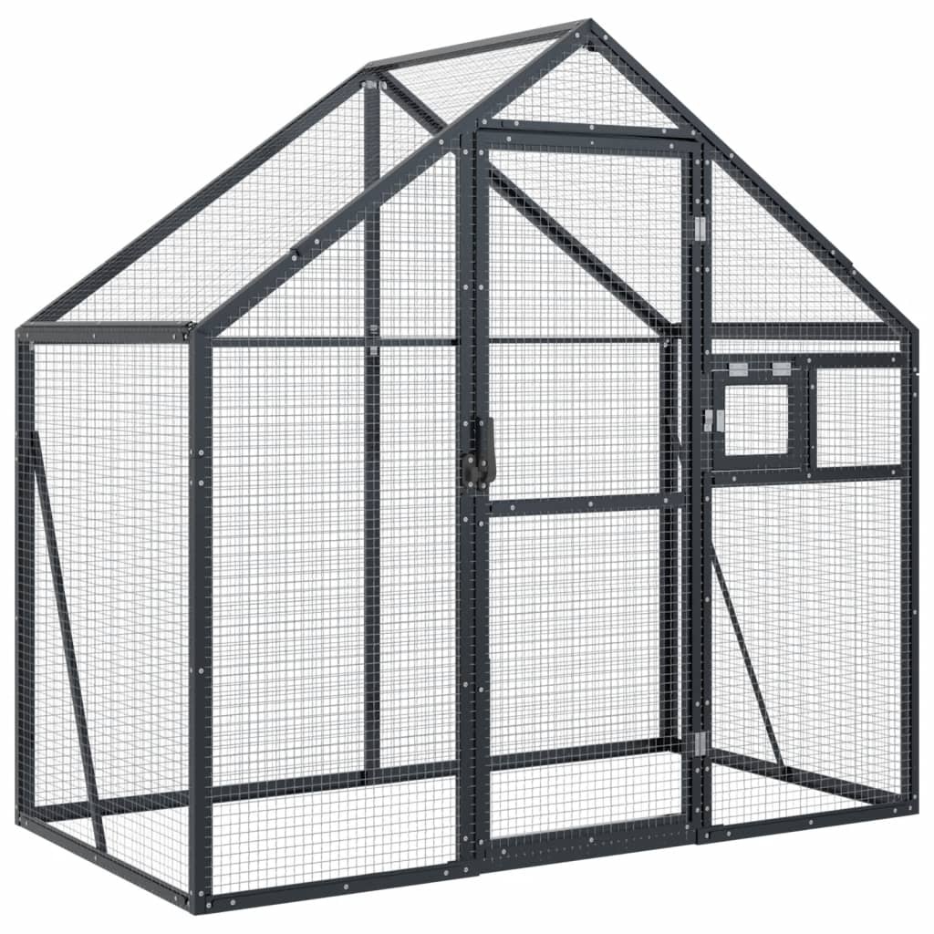 Volière 179x100x185 cm Aluminium Antraciet (35% Korting)