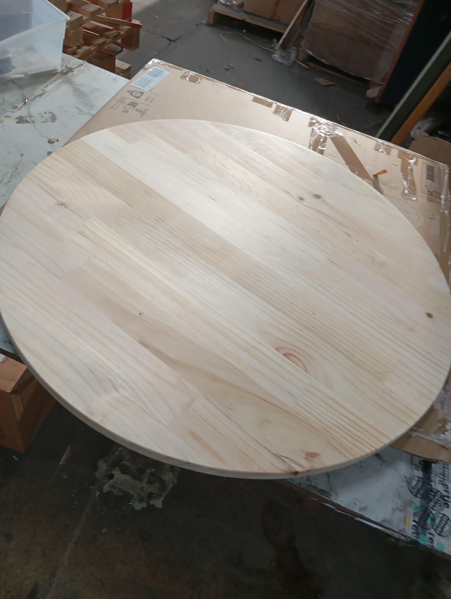 vidaXL Tafelblad Ø90x2,5 cm massief grenenhout