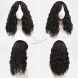 BARSDAR Golvend Bruin Pruik, Medium Lengte Golvend Donker Bruin Pruiken voor Vrouwen 50cm Synthetisch Krullend Pruik met Face-Framing Curtain Bangs Natuurlijke Look Dagelijks Halloween Haar Pruiken