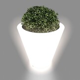 Verlichte Bloempot LED Wit 50 cm Hoog Polyethyleen