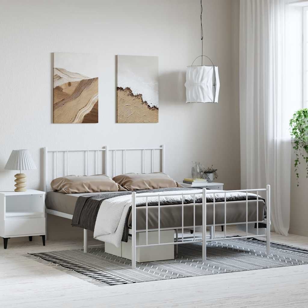 Metalen Bedframe Wit 150x200 cm - 47% Korting