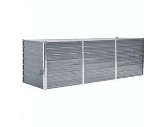vidaXL Plantenbak verhoogd 240x80x77 cm gegalvaniseerd staal grijs