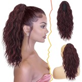 Paardenstaart Haarverlenging Rood 45cm Krullend 57% Korting
