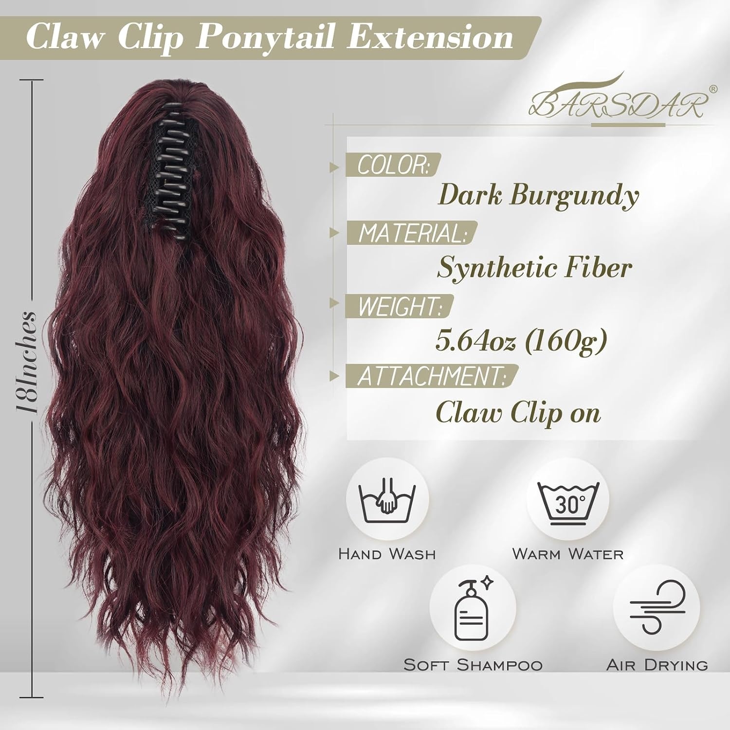 Paardenstaart Haarverlenging Rood 45cm Krullend 57% Korting